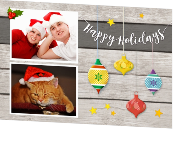 Fotocollage houtlook Happy Holidays