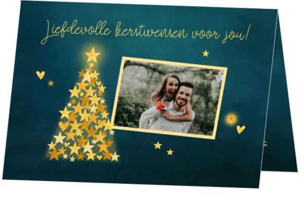 Sterren kerstboom goudlook