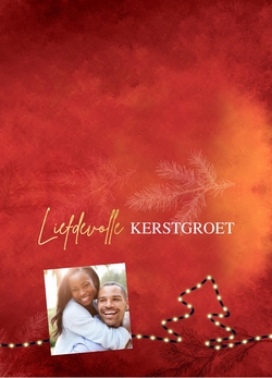 Kerst liefdevolle groet kerstboom lampjes Achterkant/Voorkant