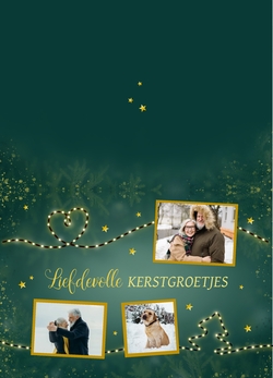 Liefdevolle kerstgroet met lichtjes Achterkant/Voorkant