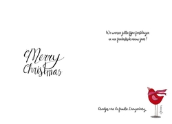 kerst rode vogel handlettering Binnenkant