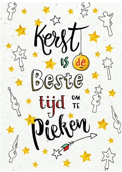 pieken met kerst op geschept papier Voorkant