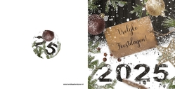 Kerstkaart winter label 2025 Achterkant/Voorkant